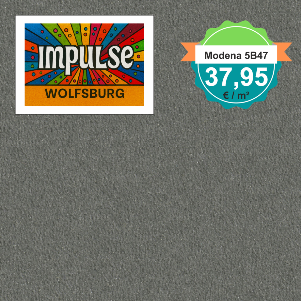 Vorwerk Teppichboden Modena 5B47 kiesel – hochwertiger Velours in neutralem Kieselgrau, Meterware in 4 oder 5 m Breite